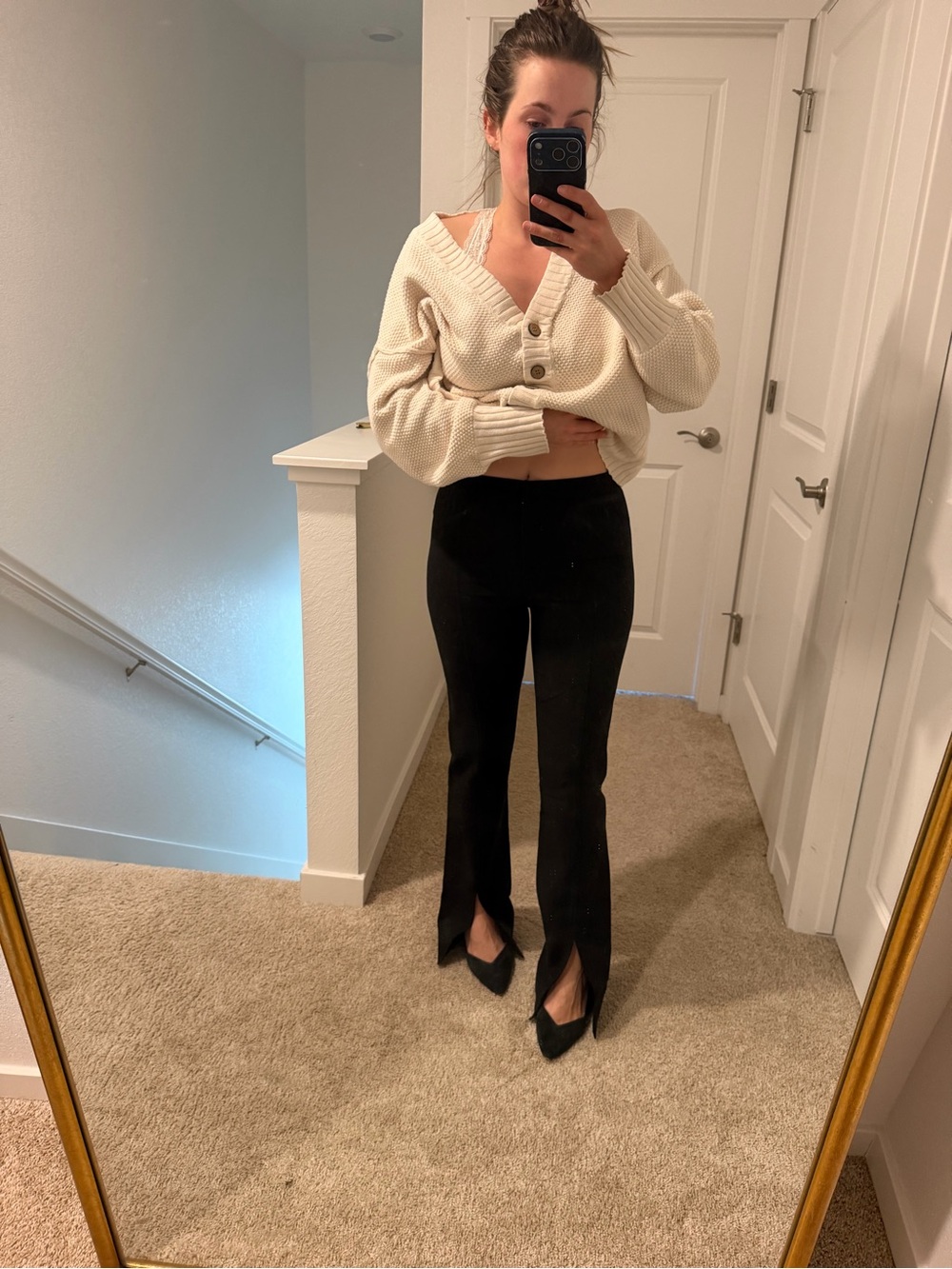 cinq a sept black split hem pants